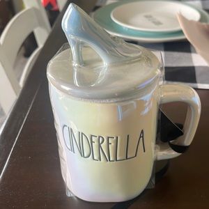 Rae Dunn Cinderella mug with slipper lid. Disney princess artisan collection.
